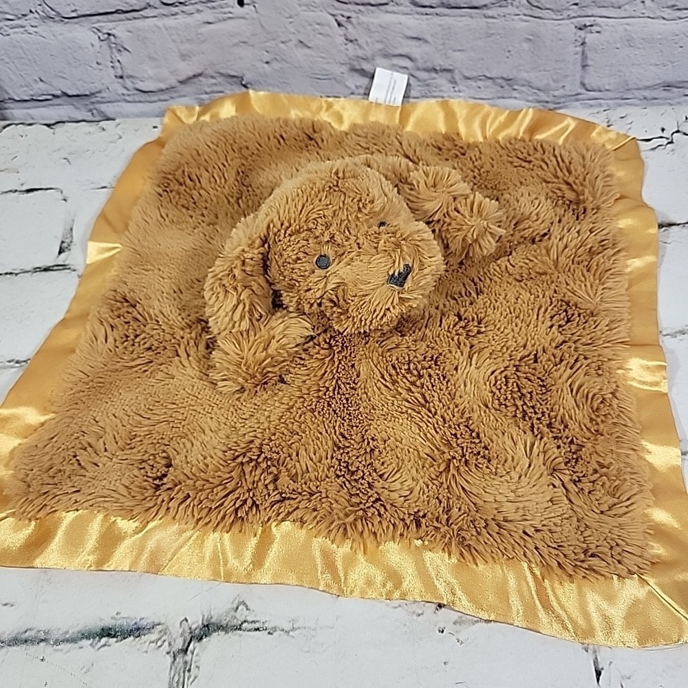 Cloud Island Puppy Dog Lovey Security Blanket Satin Plush Fuzzy‎ Brown